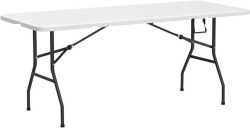 6ft Fold-In-Half Table - White