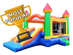 5-in-1 Double Dash Bounce House Rental with Slide